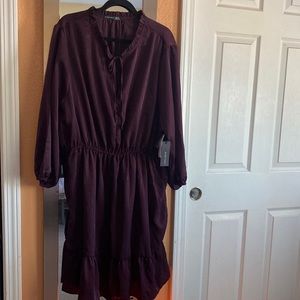Burgundy silky dress